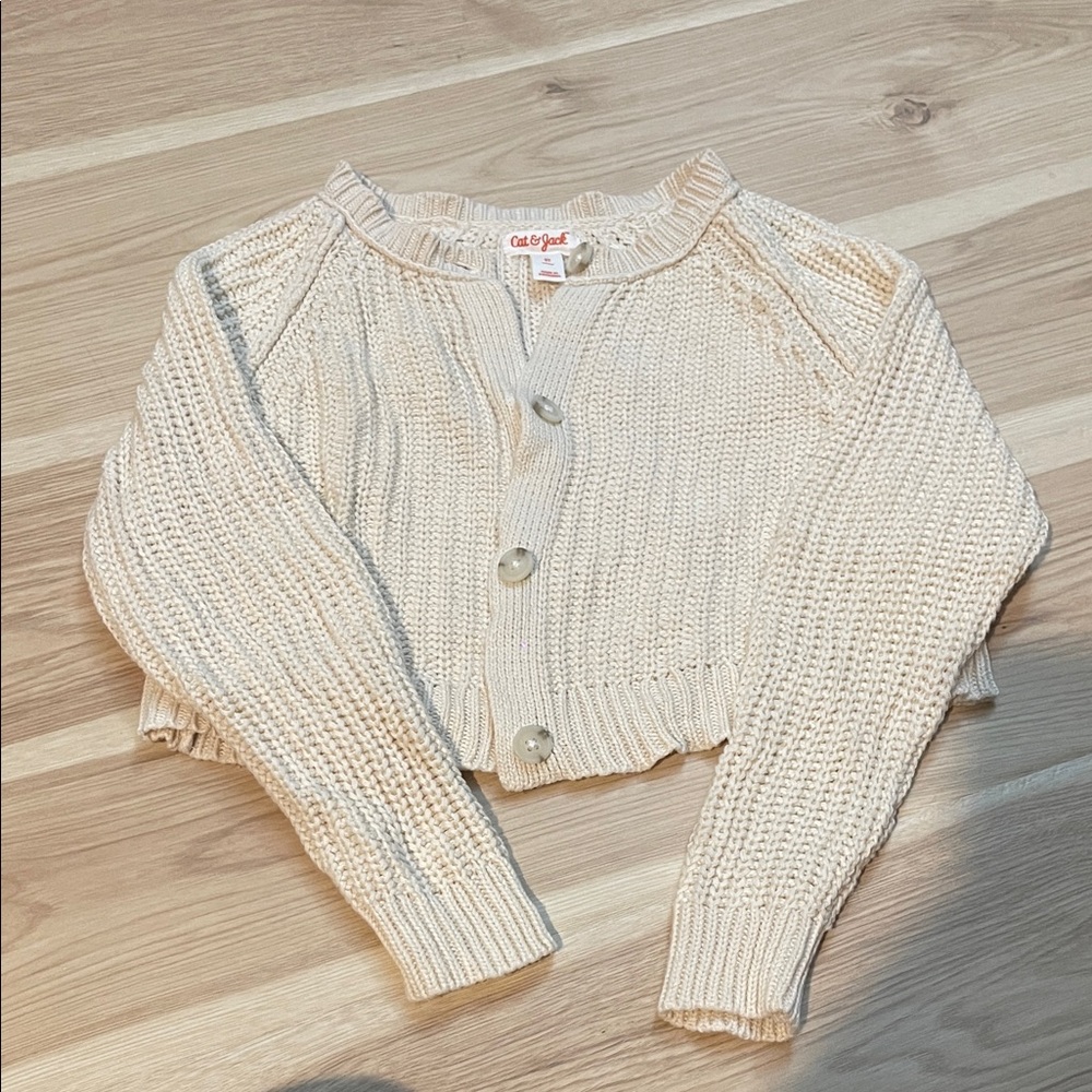 Cat & Jack Cream Button-Up Cardigan